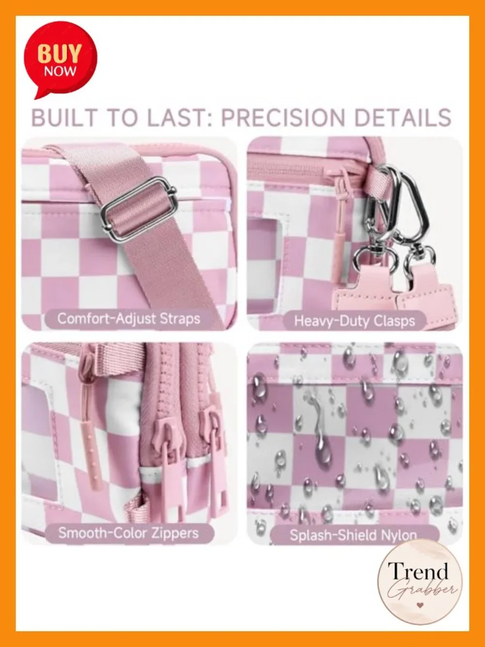 Nylon Wristlet Wallet with RFID Blocking & Crossbody Strap